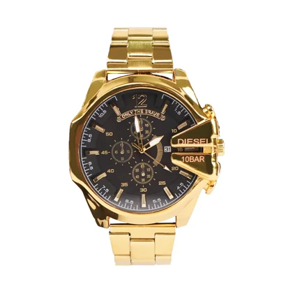 ساعت مچی DIESEL مردانه طلایی صفحه مشکی مدل U700 ویژه