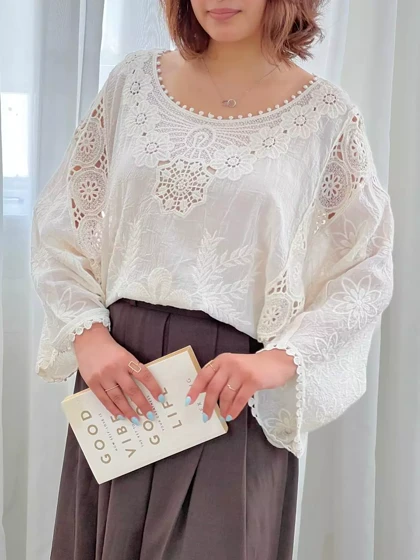 شومیز پانچ دو رنگ قواره دار کد 5671