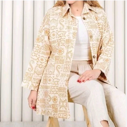 مانتو زنانه لینن نچرال عیدانه