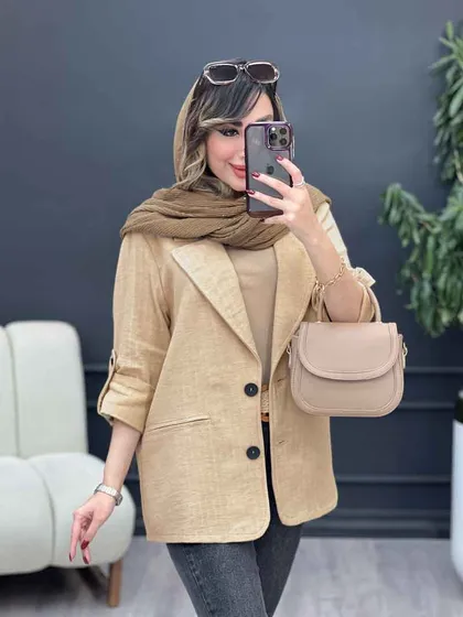 مانتو کتی دو دکمه جیب نما