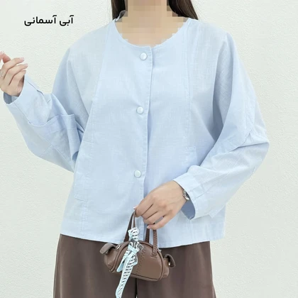 شومیز زنانه لینن اسلپ یقه گرد | آی بولک