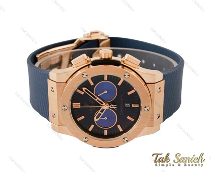 ساعت هابلوت مردانه سه موتوره سورمه ای Hublot-4089-G