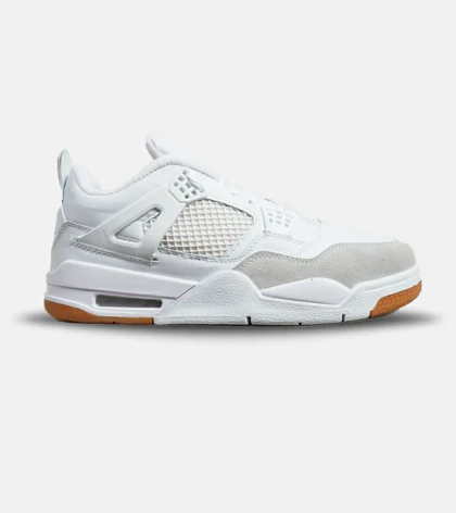 کتانی ساق‌دار زنانه و مردانه سفید Nike air jordan 4 مدل 6597