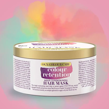 ماسک مو تثبیت‌کننده رنگ کاسه‌ای مناسب موهای رنگ‌شده او جی ایکس, OGX مدل Colour Retention حجم 300 میل