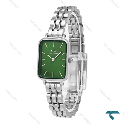 ساعت DW زنانه مستطیلی استیل صفحه سبز DW-6187-L