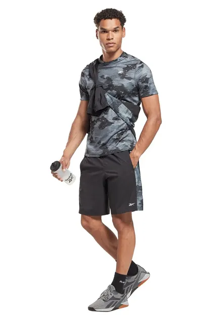شورت مردانه مشکی TRAIN CAMO WOVEN SH