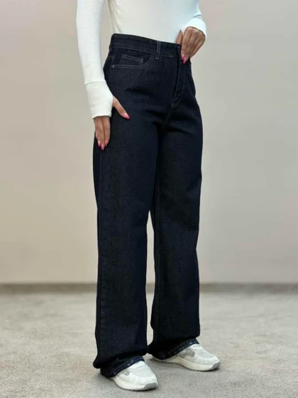 شلوار جین نیمبگ سورمه ای 6321