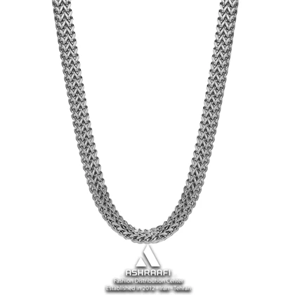 گردنبند پهن مردانه Steel Braided Necklace-S10