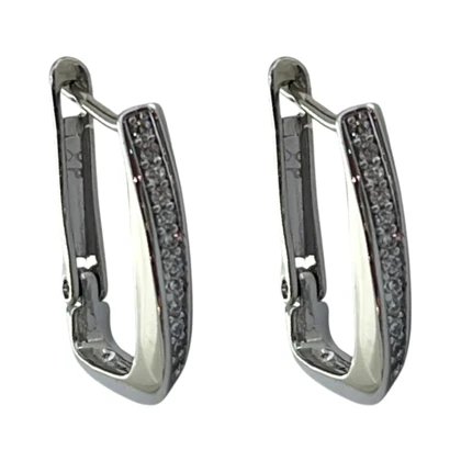 گوشواره زنانه ژوپینگ مدل لاریسا طرح مستطیلی جواهر