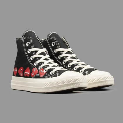 کانورس پلی مولتی هارت مشکی ساق بلند Converse Cdg Play Multi Heart Black Hightop