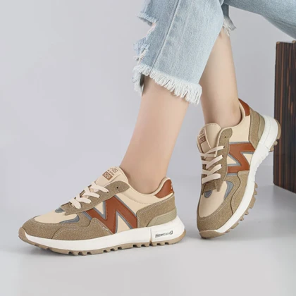 کفش و کتانی اسپرت زنانه و دخترانه مدل نیوبالانس NEW BALANCE رنگ کرم