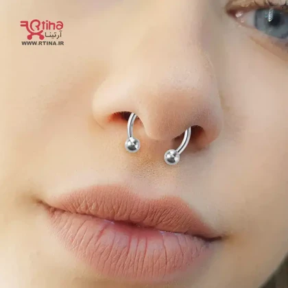 پیرسینگ بینی حلقه‌ای ساده پیچی -لب گوش لثه دماغ