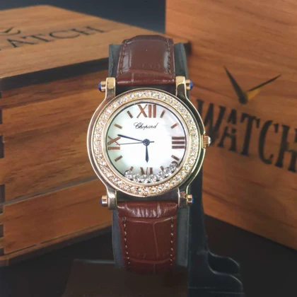 ساعت مچی زنانه چوپارد Chopard A896 با موتور کوارتز ژاپن و بند چرم کد 1