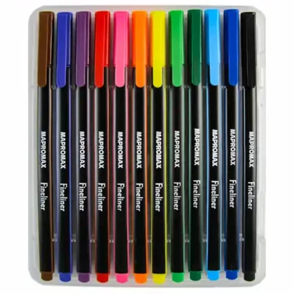 روان نویس نوک نمدی مپرومکس MAPROMAX مدل MA-3210 بسته 12 رنگ