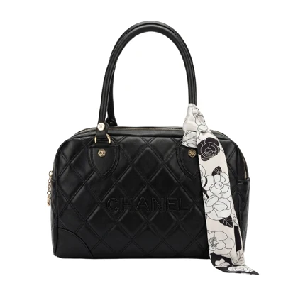 کیف CHANEL وارداتی سه زیپ چرم بزرگ مشکی / شنل