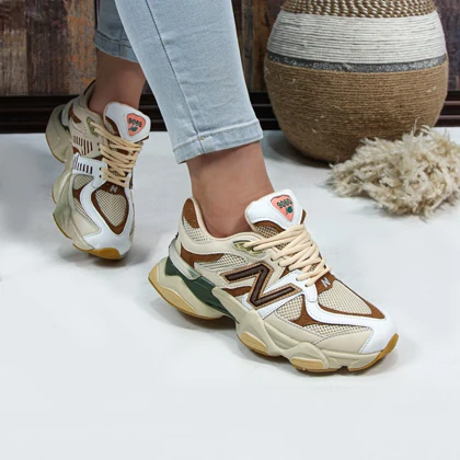 کتانی زنانه اسپرت مدل نیوبالانس 9060 new balance رنگ کرم