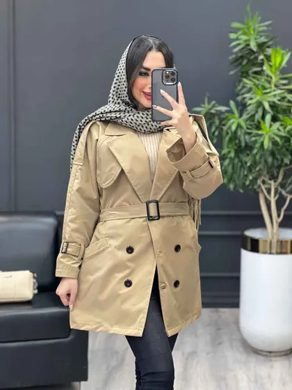 بارانی شش دکمه ژیله گرد کوتاه