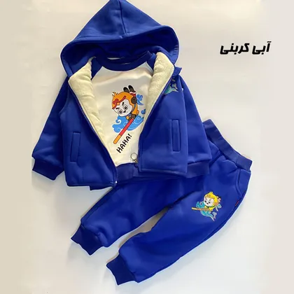 سه تیکه خز دار گرم(پافر بلوز شلوار ) رنج4سال