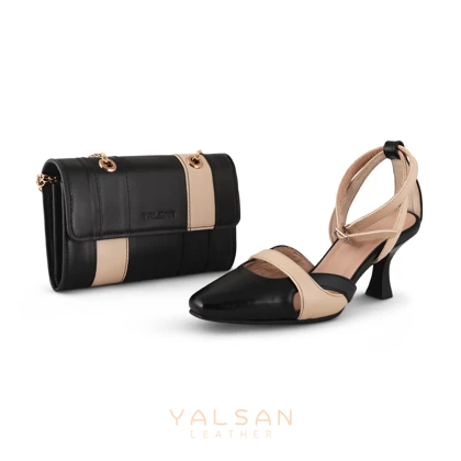 ست کیف و کفش زنانه چرم یلسان مدل تیکا کد 955-AZALIYA-GN