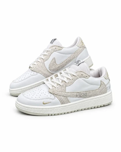 کفش کتانی مردانه مدل نایکی ترویس دیور سفید کرم Nike travis