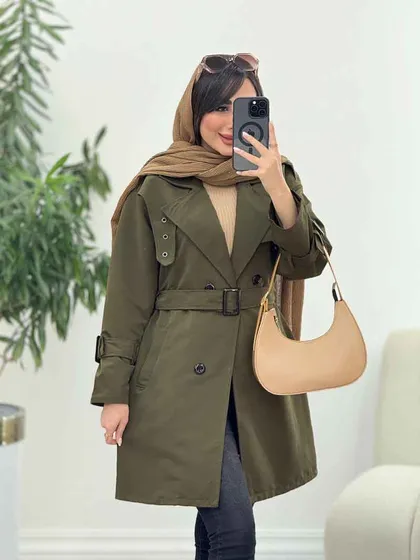 بارانی ژیله پرچ دار