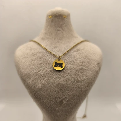 گردنبند استیل با حک گربه ملوس کد mi2201