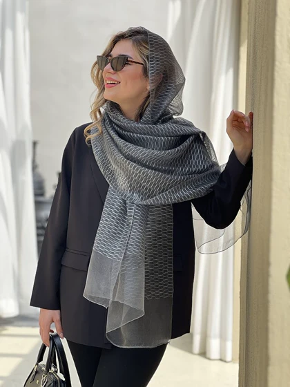 شال حریر آسمان کد605