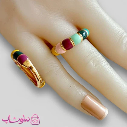 انگشتر زنانه ysx مدل حلزونی چند رنگ فری سایز کد 2591
