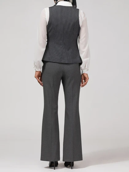 وست زنانه پارچه دیپلمات یقه چپ و راستی آستر دار 70100