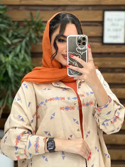 مانتو شومیزی گلدوزی مثلثی