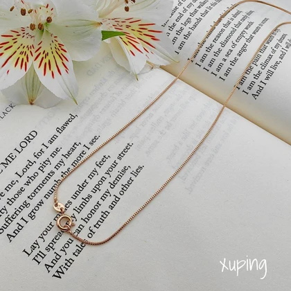 زنجیر استیل زنانه طلایی مدل باکس چین (Box Chain) – Xuping