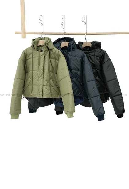 کاپشن کلاه دار پشم شیشه کد1004773