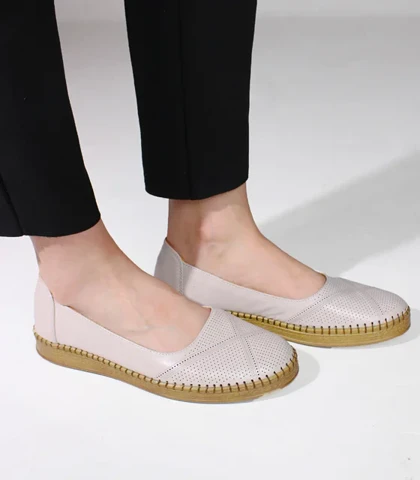 کفش چرم طبیعی زنانه مدل لیزری