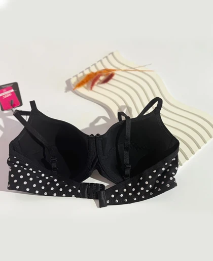 سوتین فنردار طرح توپ توپی مشکی هونکس کد 2020