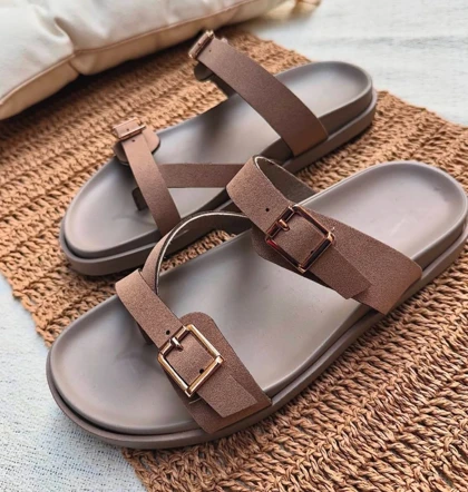 صندل زنانه دو سگک انگشتی