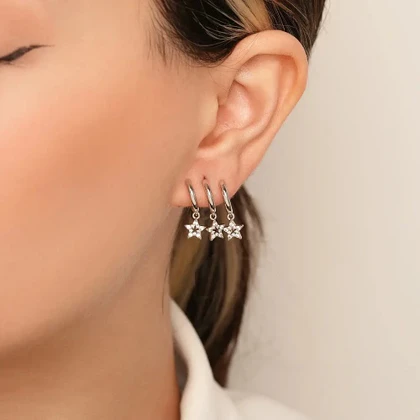 گوشواره ژوپینگ میخی طرح ستاره