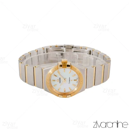 ساعت امگا کانسلیشن زنانه دورنگ طلایی ایندکس خطی 104077