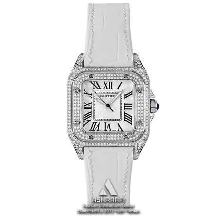 ساعت کارتیه نگین‌دار Cartier Santos 100 diamond W2