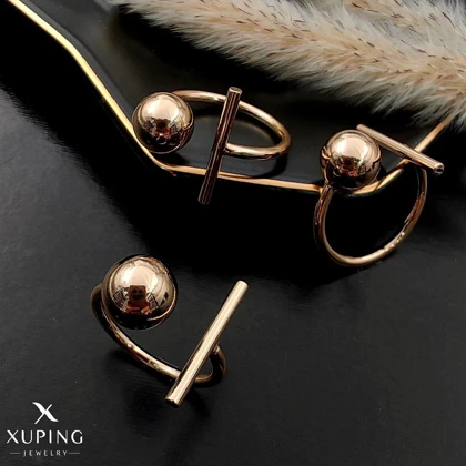 انگشتر ژوپینگ طرح تی و توپک طلایی