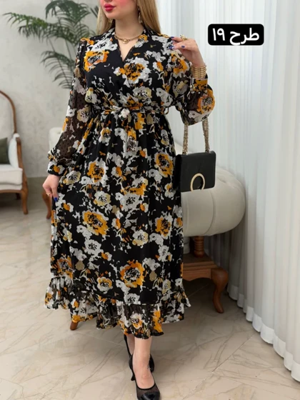 پیراهن حریر پایین چین 3939