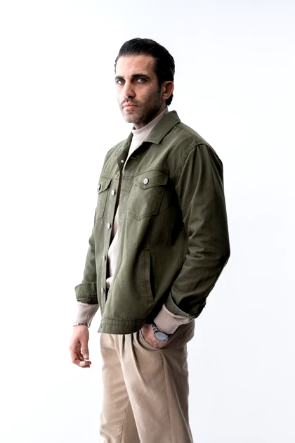 کت کتان چهار جیب مردانه