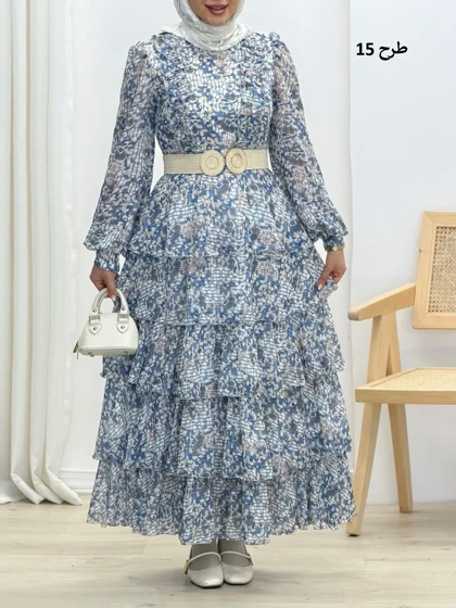 4241-پیراهن طبقه‌ای رز