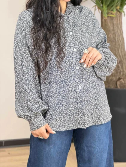 شومیز گل‌دار زنانه تنسل نخ