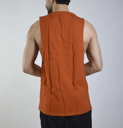 رکابی تنک تاپ اور سایز مردانه جیم شارک مدل 10549 آجری