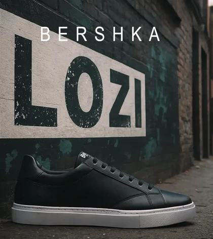 کفش کتانی کژوال بزرگ پا مشکی BERSHKA مدل 8345
