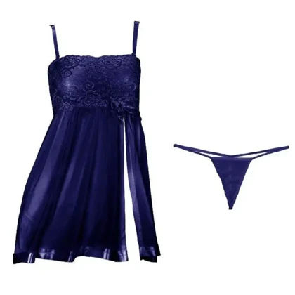 لباس خواب زنانه رنگ سرمه ای