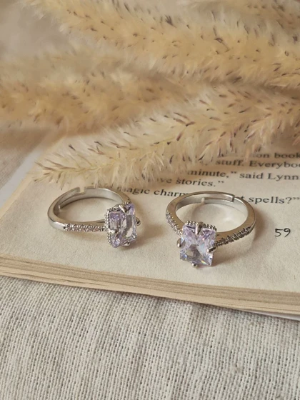 انگشتر جواهری فری سایز مستطیلی