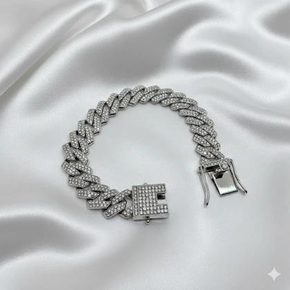 دستبند چین فول نگین | فقل کتابی