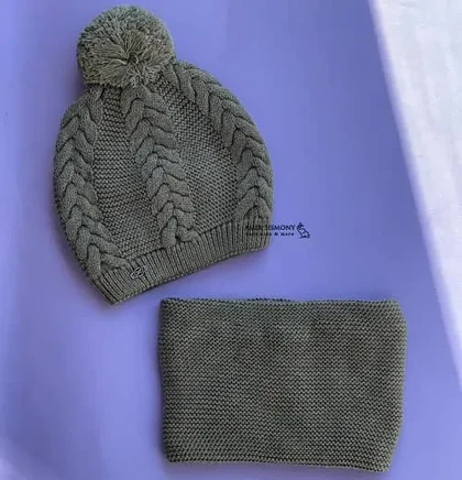 کلاه و شالگردن رینگی بافت برجسته اندلس