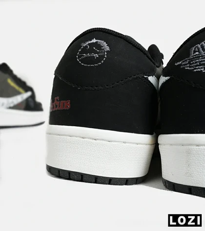 کفش کتانی مردانه و زنانه مشکی طوسی سفید NIKE travis scott مدل 6635